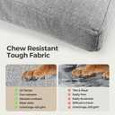 Sytopia Indestructible Dog Bed, 42" XL Chew Proof Dog Bed for Extra Large Dogs (90 lbs), Durable Waterproof Pet Bed, Chew Resistant Dog Crate Pad, Washable Cover, Indoor & Outdoor Use, Light Gray