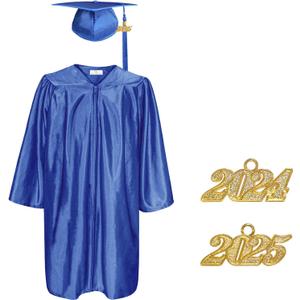Happy Secret Preschool and Kindergarten Graduation Cap and Gown with Tassel 2024 2025 Year Charm (30, Royal Blue)