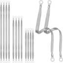 12 Pcs Silver Ground Straps, 10/15/20 Inch Universal Engine Ground Wire Strap Kit with Ring Terminals, Grounds Strap Automotive for Most Cars