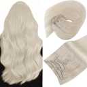 Sunny Hair Clip in Hair Extensions Straight Human Hair Clip in Extensions Remy Clip in Hair Extensions Real Human Hair Extensions Clip ins Platinum Blonde White Color 24inch