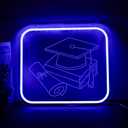 Congrats Grad Neon Sign with Graduation CapLED Neon Light Adjustable Congrats Led Sign for Class of 2025 Party Room Dorm Backdrop Celebration Gifts