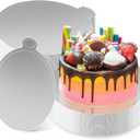 4 Inch Mini Cake Boards 50 Pack Silver Mini Dessert Plates Round Disposable Cardboard Plates for Cake DIY, Baking Dessert Party Wedding Birthday (Silver)