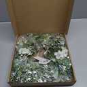 Perfnique Spring Wreaths for Front Door, Lambs Ear Wreath with Hydrangeas Flower and Eucalyptus Leaves, 20'' Green Artificial Wreath for Porch Window, Farmhouse Decor for Wall (Greenery)