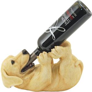 True Lab Playful Pup Bottle Holder for Kitchen Table, Wine Rack Countertop, Tabletop Wine Rack, Wine Bottle Holder Decorative, Wine Decor, Set of 1