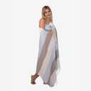 100% Cotton Turkish Beach Towels Great for Beach, Bathroom Towels Adult Travel Essentials Cruise Accessories Vacation Yoga Mat Soft Feel High Absorbent Sand Free Quick Dry (Apollania Blue Brown)