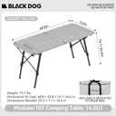 BLACKDOG 4.5U IGT Camping Table, Folding Portable Camp Table, Rock Grey | Adjustable HeightIGT Modular System Compatibility Aluminumwith Carry Bag48.8" L x 22.8" W