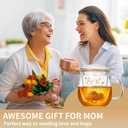 Glass Tea Cup 17.6oz, Best Mom Ever Mothers Day Cup with Gift Box, Gifts Mug for Mom, Glass Mug Teacup, Tea Cups for Mom Birthday, Perfect for Grandma & Daughter.