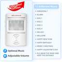 S SELDORAUK PIR Motion Sensor Door Bell Shop Visitor Alert Chime Dingdong Welcome Alarm Burglar Motion Detector
