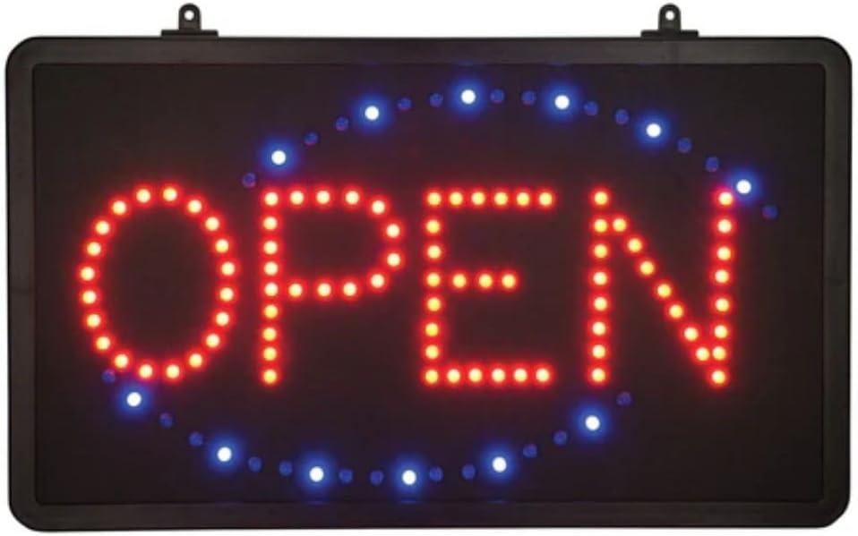 Soro Essentials- 22" x 13" Rectangular LED Open Sign with Dust Cover Chain for Hanging- LED Signage Hanging Window Wall Decor Open Signs for Business Coffee Shop Bar Baker Hotel