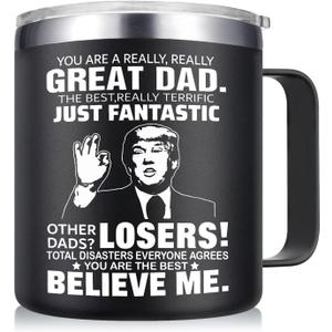 Christmas for Dad Gifts - You're A Really Great Dad Coffee Mug - Funny Birthday Gifts for Men Fathers Husband and Grandpa from Daughter, Son (14oz, Black)