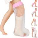mosago Waterproof Cast Covers for Shower Leg, Soft Comfortable full Leg Protector for Shower Adult, Keep Wound/Bandage Dry Bath, Broken Legs/Knee/Foot/Ankle, Reusable Wound Care Supplies (Pink)