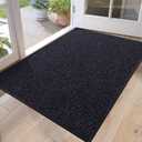 DEXI Indoor Door Mat for Entryway, 32x48 Inside Entry Mats Non Slip, Washable Low Profile Front Entrance Doormat Dirt Trapper for House Floor Patio Backdoor, Navy/Charcoal