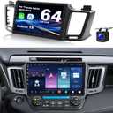 Android 15 Car Radio for Toyota RAV4 2013-2018: 10.2'' 4GB+64GB Car Stereo Upgrade Wireless CarPlay & Android Auto with WiFi 6, Bluetooth, GPS, FM/RDS, EQ, SWC, 1080P Backup Camera