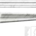 Carrara White 8 Pack of 2x12'' Marble Chair Rail Trim Molding Polished Ogee Edge Trim Tile for Bathroom