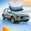 for Porsche Macan 2014-2024 2025 2026 Windshield Sun Shade - 4 Layers Car Sunshades for Front Windows Shade Cover Custom Fit Sun Visor 250T Retractable Shade Blocks UV Rays Car Accessories