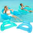 SLOOSH Inflatable Pool Floats Adult,2 Pack Pool Chairs with Cup Holders,X-Large Blow up Floats Chair,Hammock Noodle Mat for Relaxing Summer Water Fun Swimming Party Beach