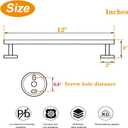 TocTen Bath Towel Bar - Thicken SUS304 Stainless Steel Bathroom Towel Holder, Towel Rod for Bathroom Heavy Duty Wall Mounted Towel Rack Hanger (12IN, Black)