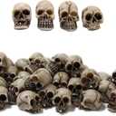 100pcs Mini Skulls Figurine Skeleton Head Miniatures for Halloween Decor, Skull Decor, Dollhouse Accessories for Halloween Decorations