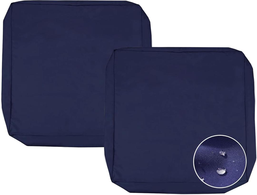 Sqodok Outdoor Cushions Covers 24X22, Patio Cushion Covers for Outdoor Furniture Waterproof Outside Seat Slipcovers Replacement Chair Cushion Covers 2pcs, Blue