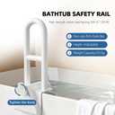 Bathtub Handle and Grab Bar, Bathtub Safety Rail with Non-Slip Grip for Seniors, Elderly, Fits 3.1 to 6.7 Inch Tub Walls, Supports 300 lbs