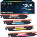 Replacement for HP 130A Toner Cartridges Set Works with HP Color LaserJet pro MFP M177fw,M176n Printer Ink (Black,Cyan, Magenta, Yellow 4 Pack)