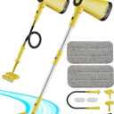 Steam Mops for Floor Cleaning, with 7-in-1 Attachments, 370ml Water Tank, 23ft Power Cord, Detachable Handheld Steamer for Cleaning Hardwood, Tile, Glass, and Ironing