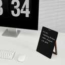 Desktop Black Glass Dry Erase Whiteboard with Reversible Wood Stand, Small Portable White Board Easel for Desk, Reusable Desk Notepad 9.5"x6.7" for Office, Home, School, Marker&Eraser Included, Yeoux