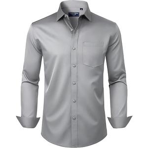  Dress Shirts Long Sleeve Wrinkle Free Stretch Business Casual Button Down Shirts, Size: 6XL