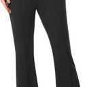 AFITNE Women's Dress Pants High Rise Flare Pants Pull On Stretchy Work Pants Business Office Casual Slacks with Pockets, Large, 32.5" Height: 5'6" - 5'9" Black