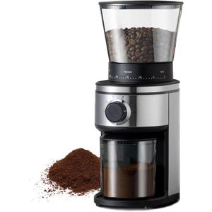 Ollygrin Coffee Grinder Electric Burr Mill, Conical Burr Espresso Coffee Grinder, Coffee Bean Grinder With 30 Adjustable Settings Precise Setting For 2-12 Cups Stainless Steel Silver