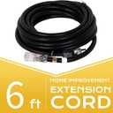 6FT Outdoor Lightweight Extension Cord-16/3 SJTW Durable Extension Cable with 3 Prong Suitable for Gardens