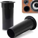 2Pcs 50mm (2-Inch) Speaker Port Tubes - Black ABS Bass Reflex Port for 4-6" Subwoofer & Speaker Cabinet, Smooth Inner Wall Reduces Turbulence Noise, for Enhanced Bass in Car Audio & Home Theater DIY