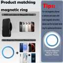 Strong Magnetic Phone Belt Clip with Safety Strap for MagSafe, Hands-Free Phone Holder Mount Compatible with iPhone Samsung Google Moto for Hiking Travel Backpack Outdoor Tactical Gear EYJ