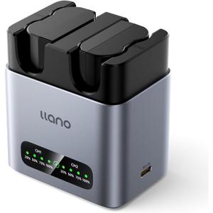llano 2-Pack EN-EL15C Batteries and 20W Fast Charger for Nikon Z8, Z7II,ZR, Z5II, ZF, Z6III, D850, Z7, Z6II, Z6, D7500, D750, D7200, Heat Dissipation Aluminum Alloy Body, LED Display