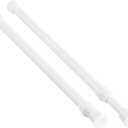 2 Pack Small Spring Tension Curtain Rod 12 to 20 Inch, Thin Tension Rod No Drill for Window Cupboard Closet, White 