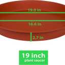 2 Pack of 18 19 inch Plant Saucer Tray (16.5 inch Base), 2.7" Depth, Heavy Duty Plastic Saucer 19" Round, Plant Tray for Pots, Flower Plant Saucers for Indoors (19 inch, Terracotta)