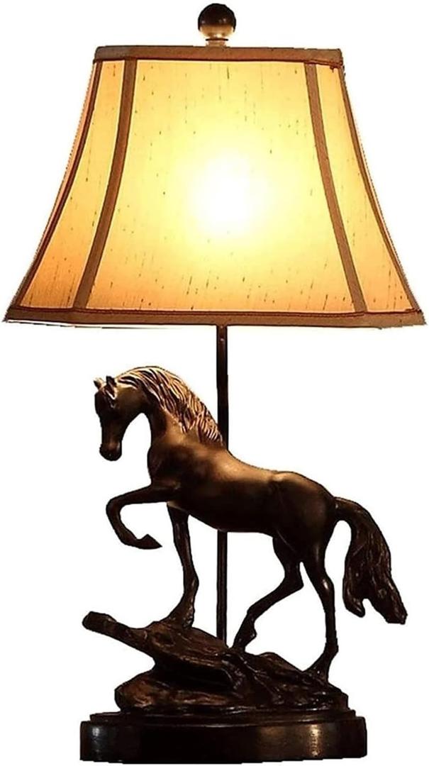 Bedroom Bedside Table Lamp Learning Desk Lamp Entrance Decoration Personalized Horse Light Thanksgiving Decorative AA+