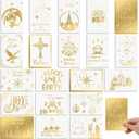 Nuanchu 80 Pcs Religious Christmas Cards Bulk 4 x 6 Inch Peace on Earth Christmas Blessings Postcards Christian Gold Foil Embossed Greeting Cards for Friends Relatives Holiday Party, 20 Designs
