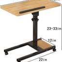 TigerDad Mobile Adjustable Height Laptop Stand PC Computer Portable Notebook Swivel Laptop Desk Rolling Table Desk Cart Tiltable with Wheels Casters& Mouse Pad Table