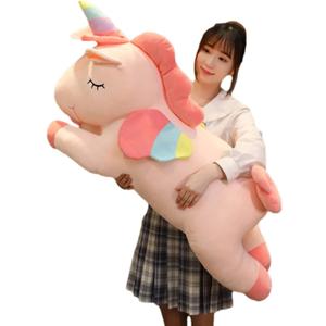 Unicorn Plush Hugging Pillow, Big Unicorn Stuffed Animal Body Pillow Toy Gifts for Kids, Valentine, Christmas (Pink, 39.3 in)