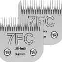 zzysfus Size 7FC/4FC Detachable Pet Dog Clipper Blades, Compatible with Most Oster A5, KM Series Clippers,Made of Ceramic Blade & Stainless Steel Blade, 2 Pack