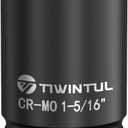 1-5/16" Impact Socket 1" Drive, 6 Point Design, CR-MO Axle Nut Socket, ANSI Certified, Heavy Duty Socket 1 Inch Drive for Truck, Trailer, Industrial & Fleet Maintenance