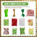 Soulchen 60 Sets Christmas Crafts for Adults, Beaded Ornament Kit to Make Xmas Candy Cane Shaped Green Ornaments Red White Wooden Bead for Xmas Holiday Party Supplies