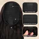 Flufymooz Ponytail Extension, 26 Inch Drawstring Ponytail Hair Extensions for Women Long Curly Wavy Pony Tail Natural Wavy Synthetic Hairpiece for Women Daily Use party (26 Inch Black Brown)