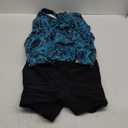 Yonique Women 2 Piece Flowy Tankini Swimsuits with Boyshorts V Neck Swim Tank Tops Bathing Suits Modest Swimwear (Medium, Blue Paisley)