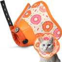 Cat Cone Collar Soft for Wound Healing, Foldable Neck Recovery Cone Anti Licking, Small Adjustable Surgery Cat Head Cone Alternative for Kittens(Size: S) (S(Circumference:5.1''-7.87''in), Orange)