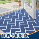 OLANLY Front Door Mat, Non-Slip Rubber Backing, Dirt Resistant and Absorbent, Washable, Easy to Clean Low-Profile Indoor Doormat for Back Door, Entryway, Inside Entrance, 32x20, Navy