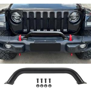 Brush Guard Compatible with 2018-2025 Jeep Wrangler JL & 2020-2025 Gladiator JT Steel Bull Bar Grille Brush Guard Replaces 82215351