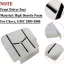 NLQR #69C Dark Gray Driver & Passenger Side Bottom Replacement Cloth Seat Covers & Driver Side Foam Cushion Compatible with Chevy Silverado GMC Sierra 1500 2500HD 3500HD 2003 2004 2005 2006 2007