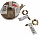 DI NG EYE BOLT W/NUT GOLD 1/4IN- 20X2IN 2PCS AND DI STG BROWN BURLAP RIBBON 5/8 IN